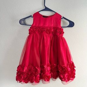 [Holiday Editions] Red Rose Holiday Dress-18 months